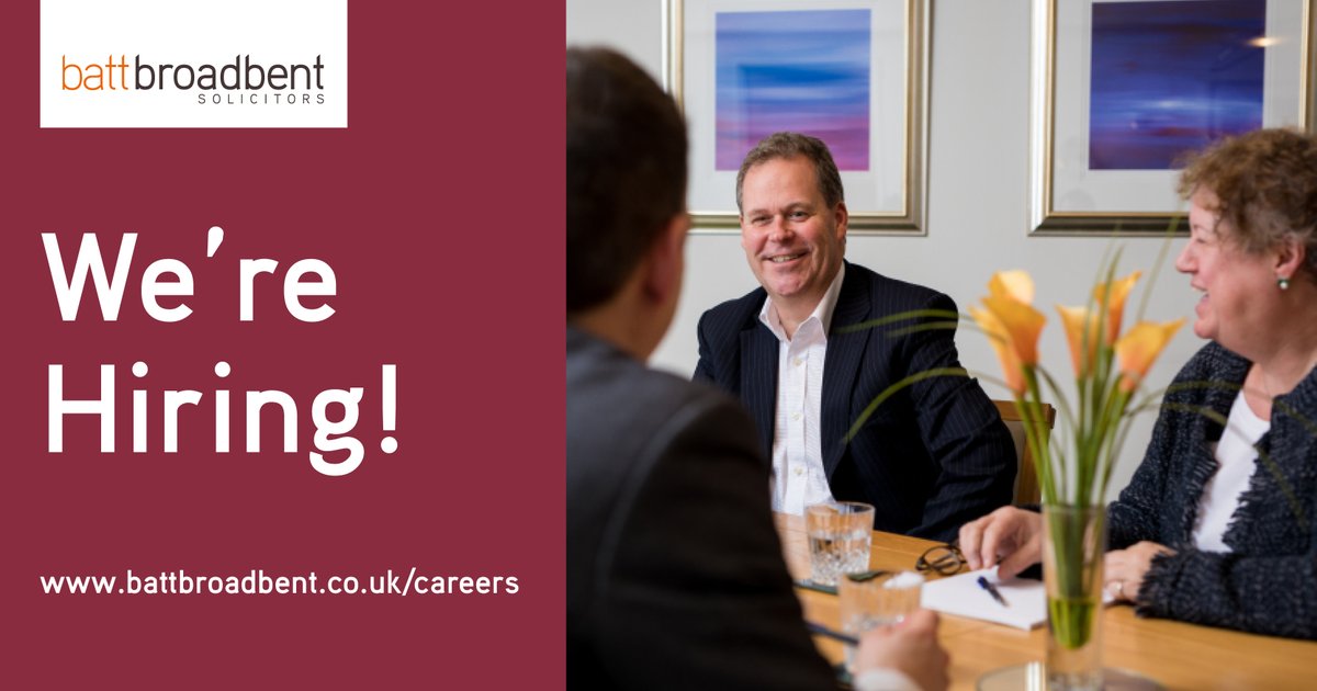 We currently have a selection of career opportunities up on the website.  If you are looking for a new challenge then get in touch. 

battbroadbent.co.uk/careers/