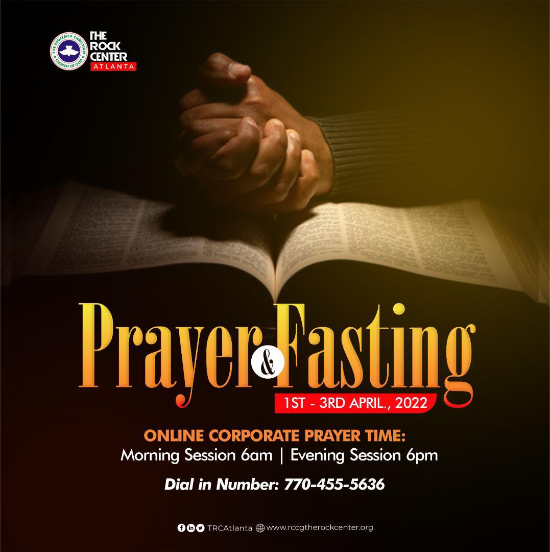 TRCAtlanta_'s tweet photo. Our 3 Days monthly Fasting &amp; Prayer ends today by 6pm EST🕰🕰🕰 

Dial in number: 770-455-5636

We hope to see you there!! https://t.co/fSeQL9VSL5