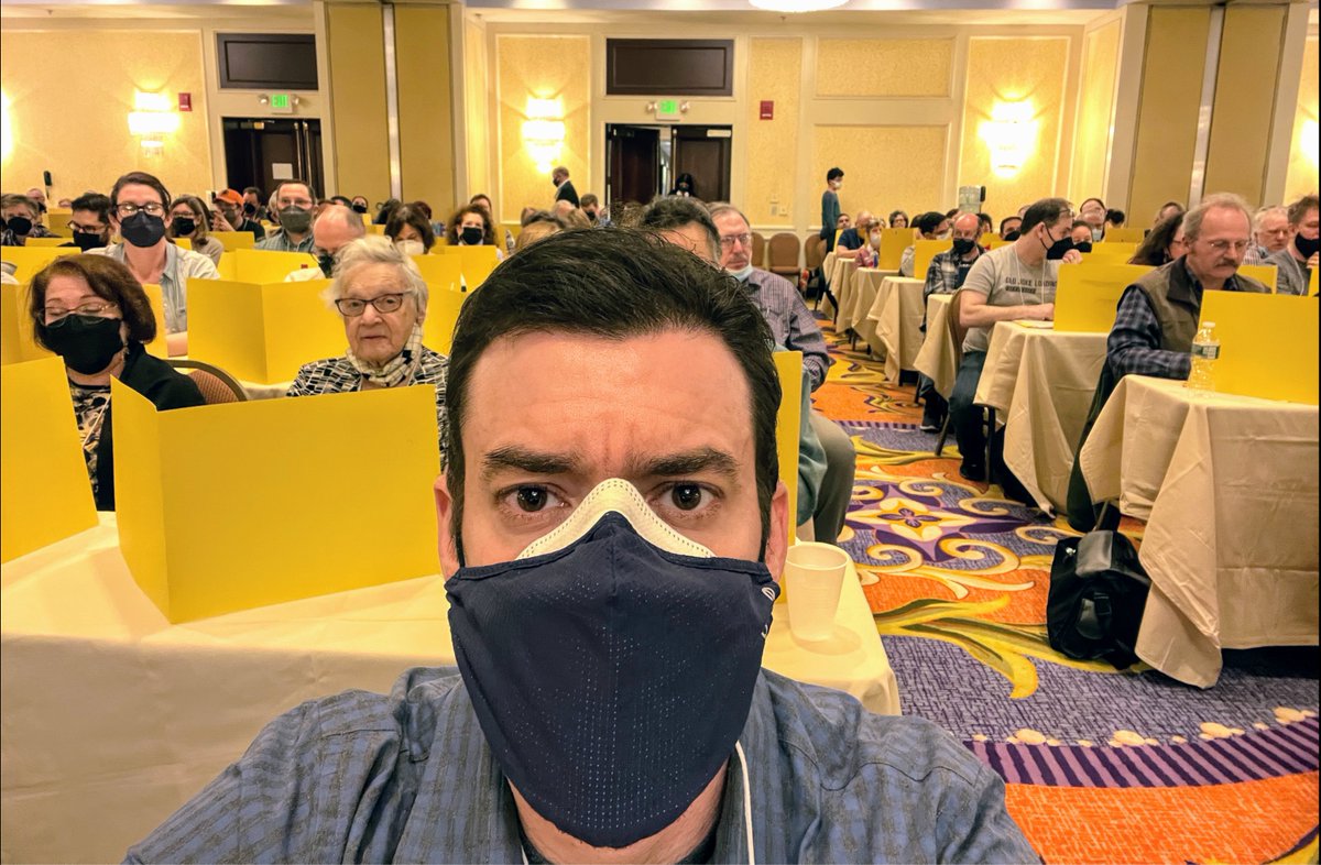 Improved my rank at the American Crossword Puzzle Tournament by about 20% vs 2019! Extra fun trying to check in at the table for last names between L-M and being reminded "Uhh... K isn't between L-M." #acpt #acpt2022