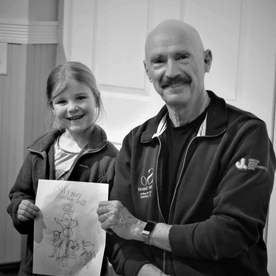 tonylevin's tweet photo. Just when you think things couldn't get much more special... The Stick Men show in Liverpool, NY was great, then afterward a young artist give me her drawing of the band with the spirit of John Wetton hovering over it. Pretty special, I'd say. https://t.co/lCIzT9spjg