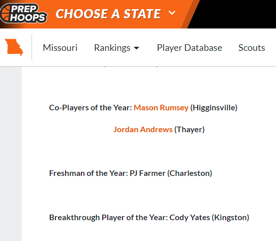 Congrats Mason Rumsey Prep Hoops Co-Player of the year Class 3 #onward