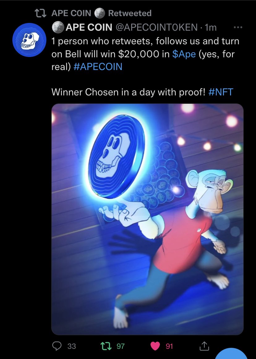 BennyTam17's tweet photo. @APECOINT0KEN @ApeCoin_BAYC https://t.co/itI09C8Mzm