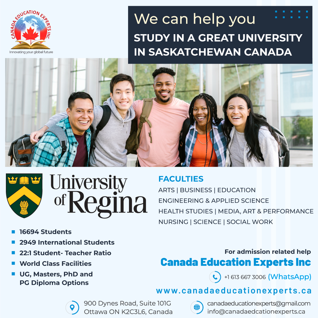 CEE_INC's tweet photo. We can help International Students study in University of Regina. Regina is famous for its Strong Economy. #internationalstudents #studyincanada #studypermit #expressentry #ceeindia #ceeinc #nigeria #ghana #india #saudiarabia #kuwait #malaysia #singapore #dubai https://t.co/X8mNgQOuiH