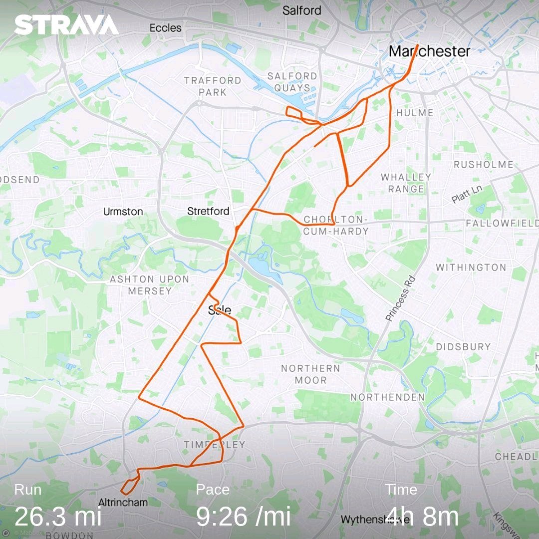 Seas1der1's tweet photo. New PB for the Manchester Marathon, really pleased with that run 😁 #LSCftRunners https://t.co/J5sPHqjeKb