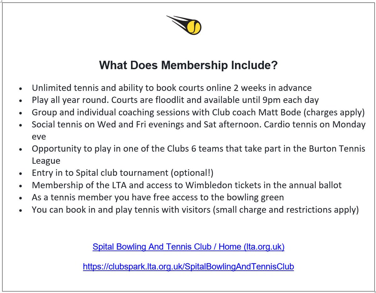 SpitalTennis's tweet photo. New membership is now open. Join our fun club and let’s get fit together 🎾💪🏼

Joining fee £10 per adult. 

https://t.co/PI6sHJwzNE

#tennis #tennisclub #tamworth #LTA https://t.co/A5VFuc3ujl
