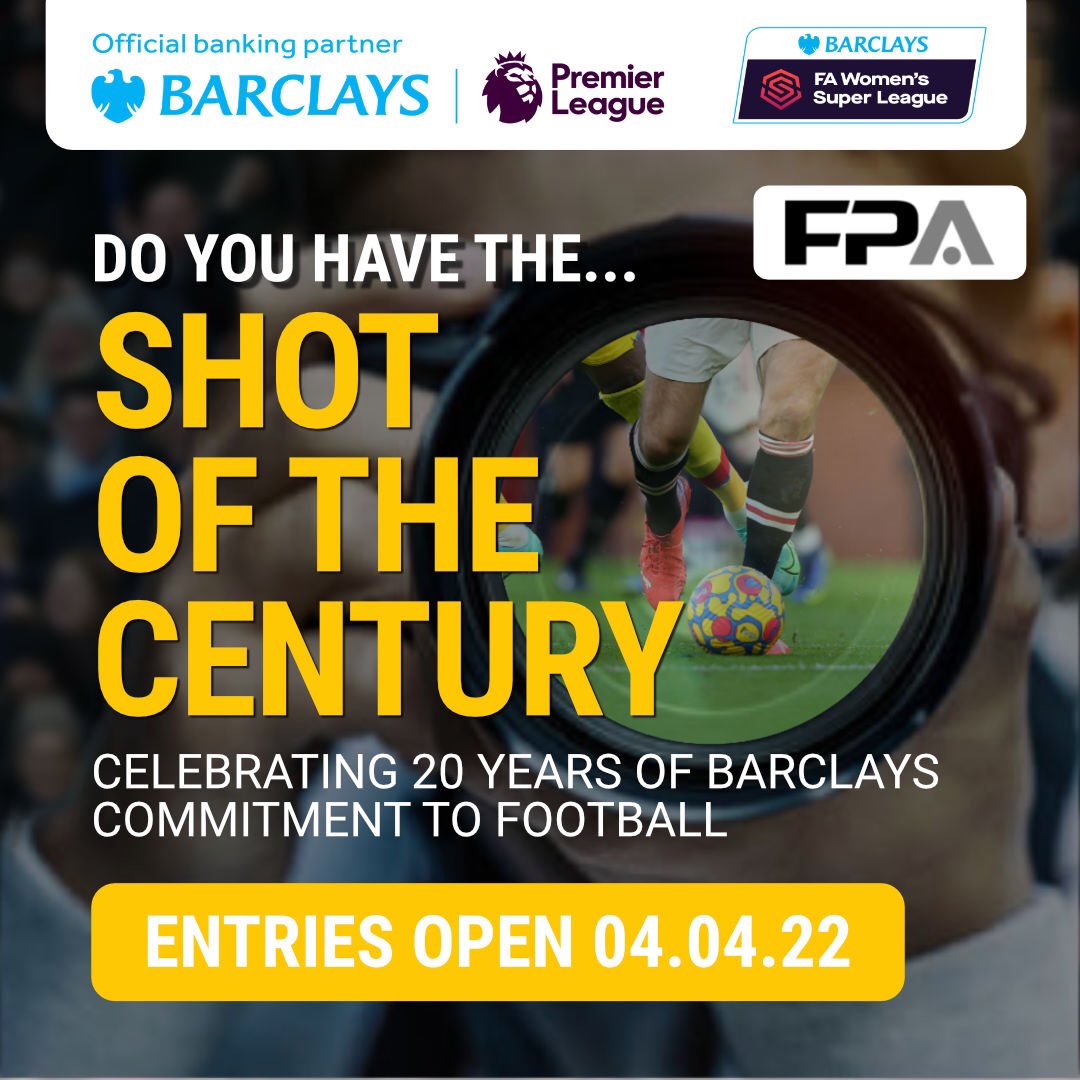 Barclays in collaboration with the FPA are on the hunt to find the ‘Shot of the Century’. This fantastic football photography competition isn’t limited to FPA members and is open to all professional photographers. Look out for a link to the competition website tomorrow.