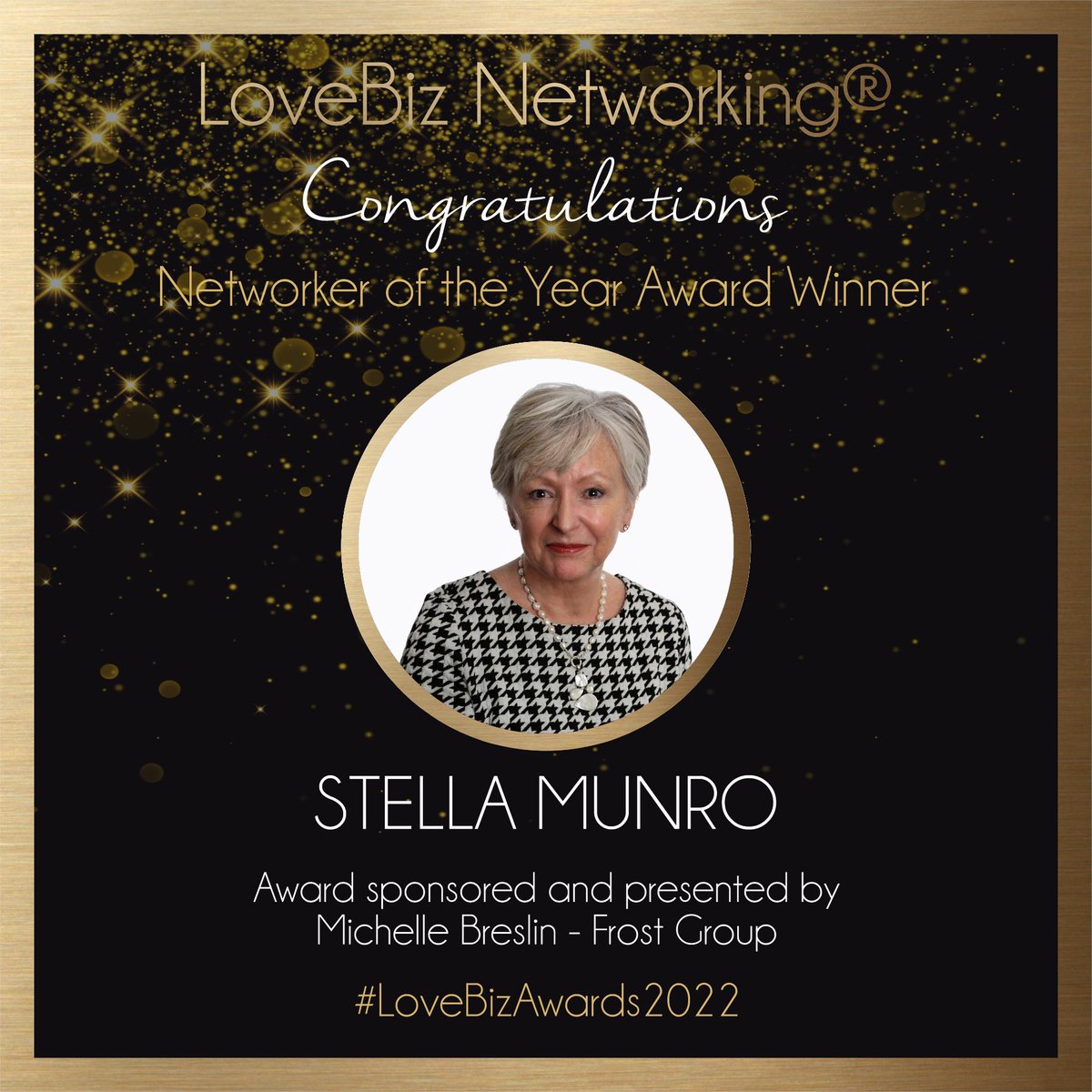 Congratulations to Synergy Executive and Town Gate member Stella Munro for winning the #LoveBiz Networker of the Year Award 2022.
The award was sponsored by Michelle Breslin from Frost Group. #LoveBizAwards #WomenInBusiness #Winner #BeProud