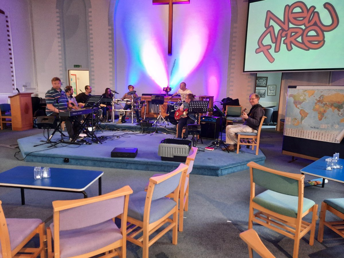 NewFireLHD's tweet photo. The New Fire band just keeps on growing. 

Come and join us for tea and coffee from 6pm.  Worship starts at 6.30 -ish! https://t.co/6JShdxy6Cn