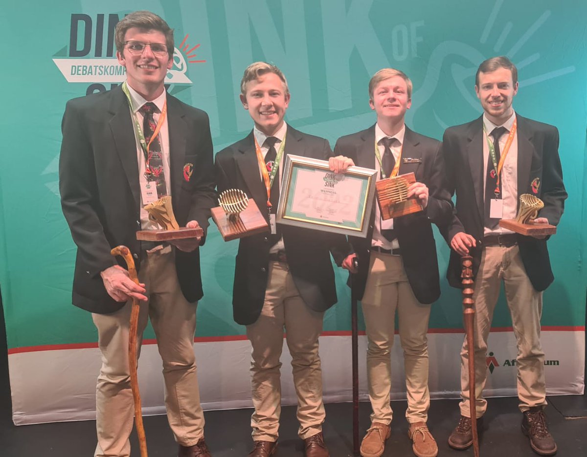 We are so incredibly proud of our Dink of Sink debate team winning the national competition!🦅

Baie geluk aan ons Dink of Sink debate span met 'n eerste plek by die nasionale finaal!🦅

#nwupukke 
#veritas 
#mynwu