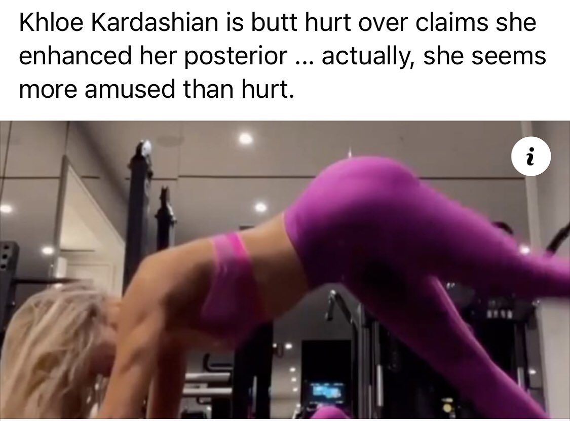 MaxxButler's tweet photo. Khloé Kardashian, alleged illegitimate daughter of OJ Simpson has been accused of using  butt implants #KimKardashian #KhloeKardashian #OJSimpson #buttimplants #whocares #NoOneCares https://t.co/j5uaJfpzPi