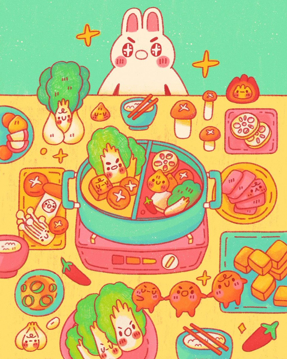 eggtartstudio's tweet photo. hot pot with bun !!🌶🥬🔥 
-
#illustration #doodle #digitalart #procreate #digitaldrawing #procreateart #illustrationart
#foodart https://t.co/NtYKrBIIwr