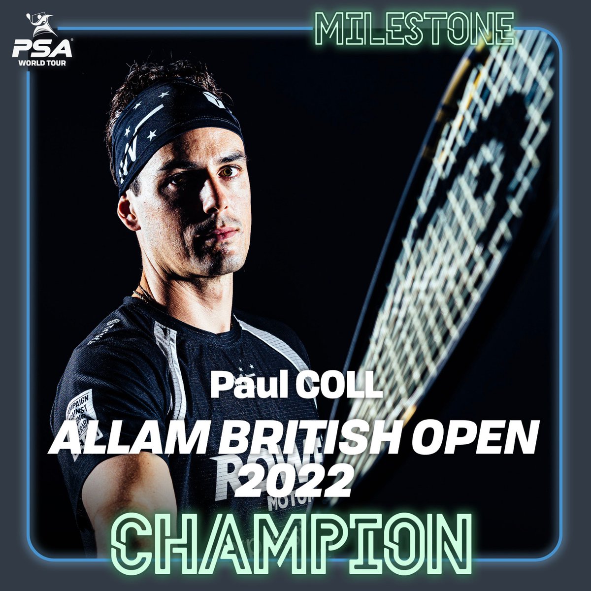 PSASquashTour's tweet photo. Result: @BritOpenSquash men's Final

Back to back @BritOpenSquash titles for @paulcollsquash 🏆

🇳🇿[2] @paulcollsquash beats [1] @AliFarag 🇪🇬
 3-0: 12-10, 11-6, 11-4 (50m) 

#BritOpen22 #WhereLegendsAreMade https://t.co/DNQ1WwghP4