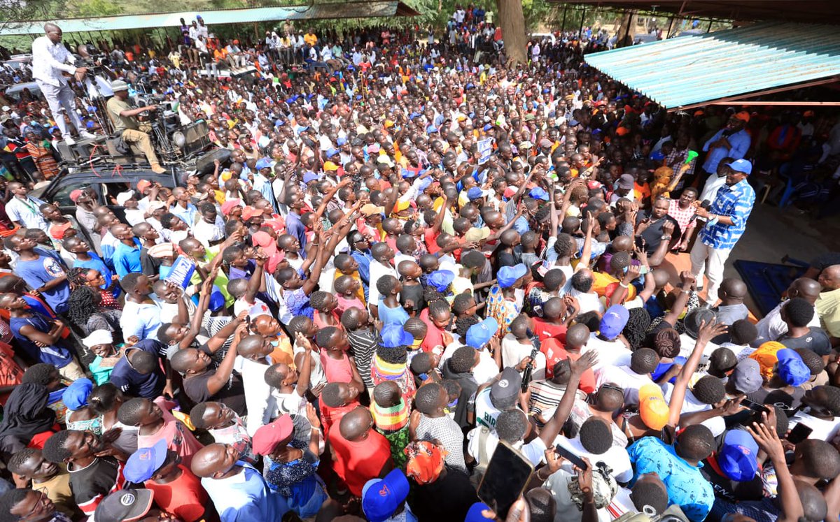 skmusyoka's tweet photo. We today spent time with my friend @RailaOdinga inside the Cradle of Mankind speaking to residents at Baraza Park in Ladwar and later in Lokichar and emphasised on the need of unity ahead of the elections. 
Our Azimio - One Kenya Coalition is inclusive to all. https://t.co/lKFGFg8LKJ