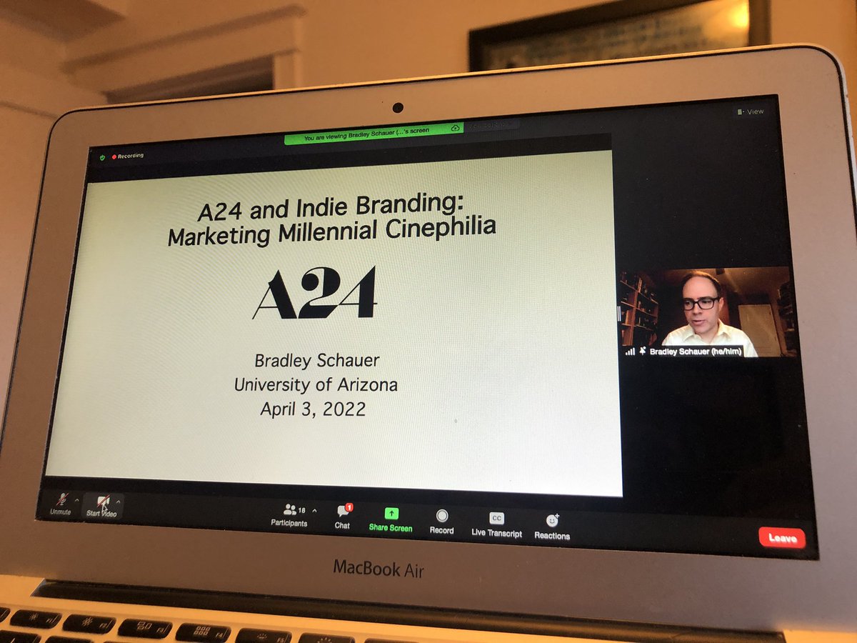 colinburnett100's tweet photo. @Brad_Schauer’s paper on A24 and its cultural value, as a source of its current economic worth, really needs a second look, folks. He gets to the heart of why A24 is not just a film co.; it’s been constructed as a lifestyle. Check it out! #scms2022 #SCMS22 #scms https://t.co/V7pfSq04Lr