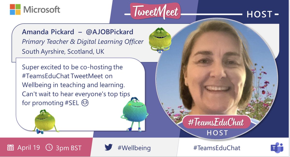 How are you feeling today? #MicrosoftReflect 
#TeamsEduChat #TweetMeet all about #Wellbeing

Don't forget to pop the date in your diary 👍
⏰ 19th April @ 3pm BST

#MIEExpert 
#TeamMIEEScotland