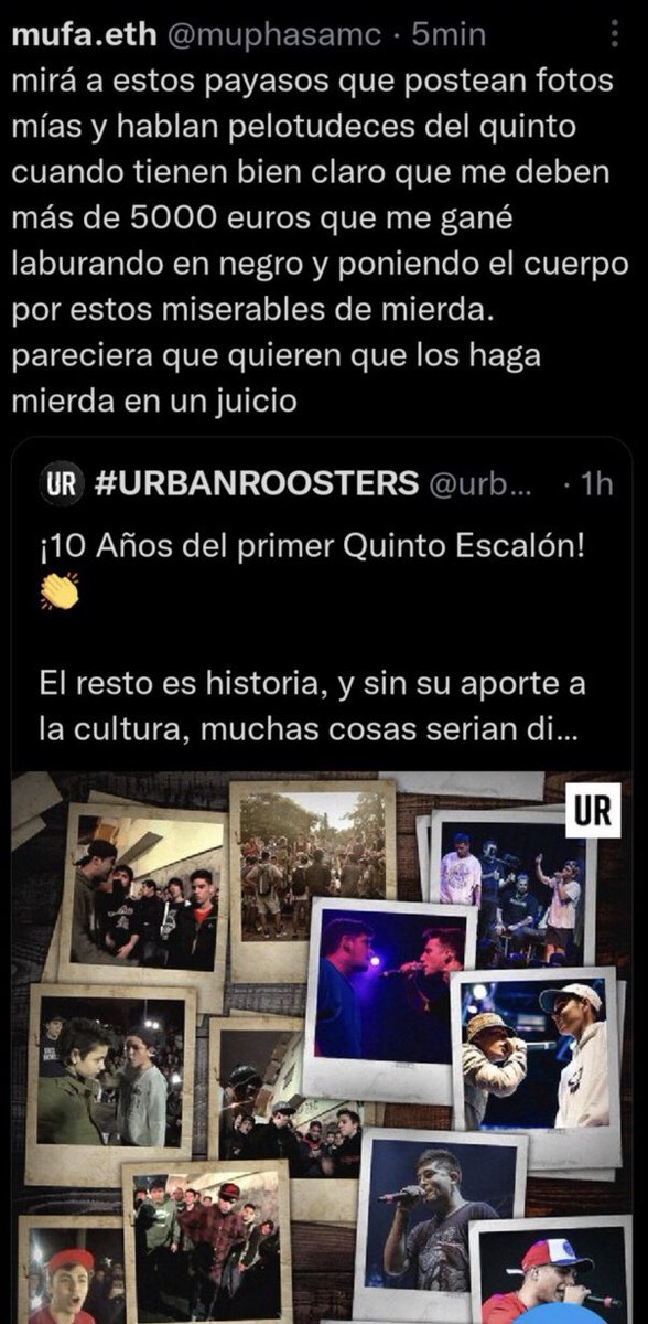 FrasesMcs_RyF's tweet photo. Como comenzó/como término. #urbanroosters #muphasa #asier #asiervsmuphasa :) https://t.co/J3hWoZAWtb