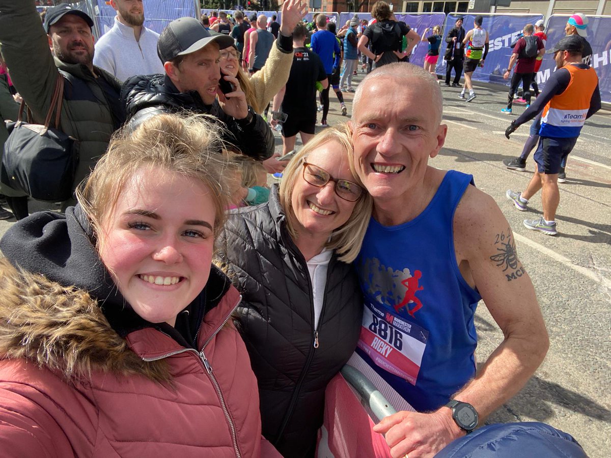 RickyMacca6's tweet photo. Over the moon with my race, pace &amp; time today at the Manchester Marathon. 
Sub 4 hours, was aiming for 4hrs 10 but felt good so picked up the pace just over half way.
Final time of 3hrs 58 mins &amp; 17secs. 
Fantastic day from start to finish. #ManchesterMarathon https://t.co/zyvgeLM46N
