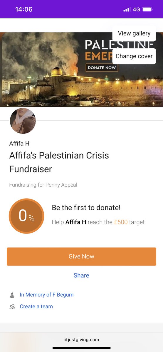 affifa_hh's tweet photo. As-salamu alaikum Brothers and Sisters, I have started a go fund me for the Palestinian crisis in which is still ongoing. As zakat is one of the foundations of Islam, I would appreciate if you make a donation, as little as £1. https://t.co/O99GniBkxl https://t.co/CpOFmzc4zq