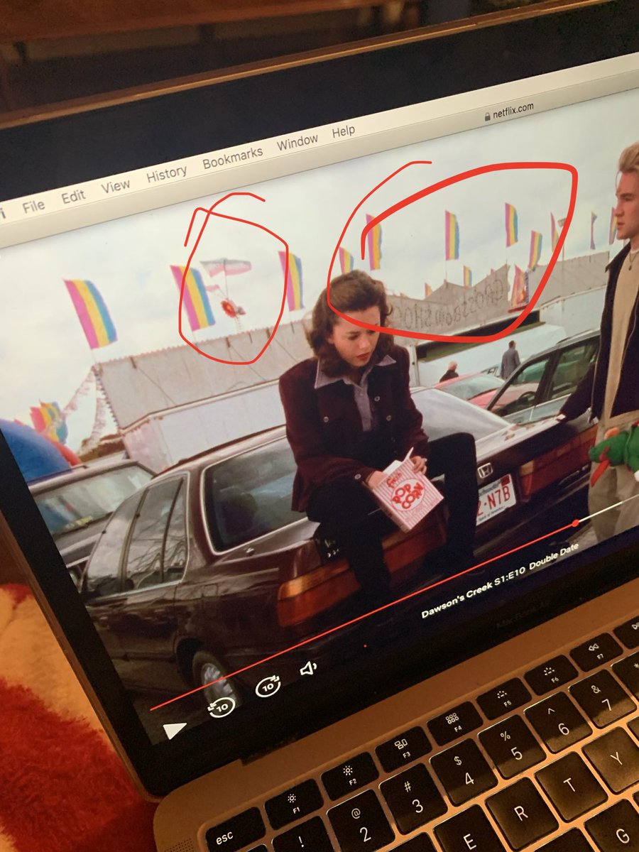 alotoftv's tweet photo. I love the trans and pansexual flags in Dawson’s Creek. The queer agenda lives on! https://t.co/zr7SmsFtcC