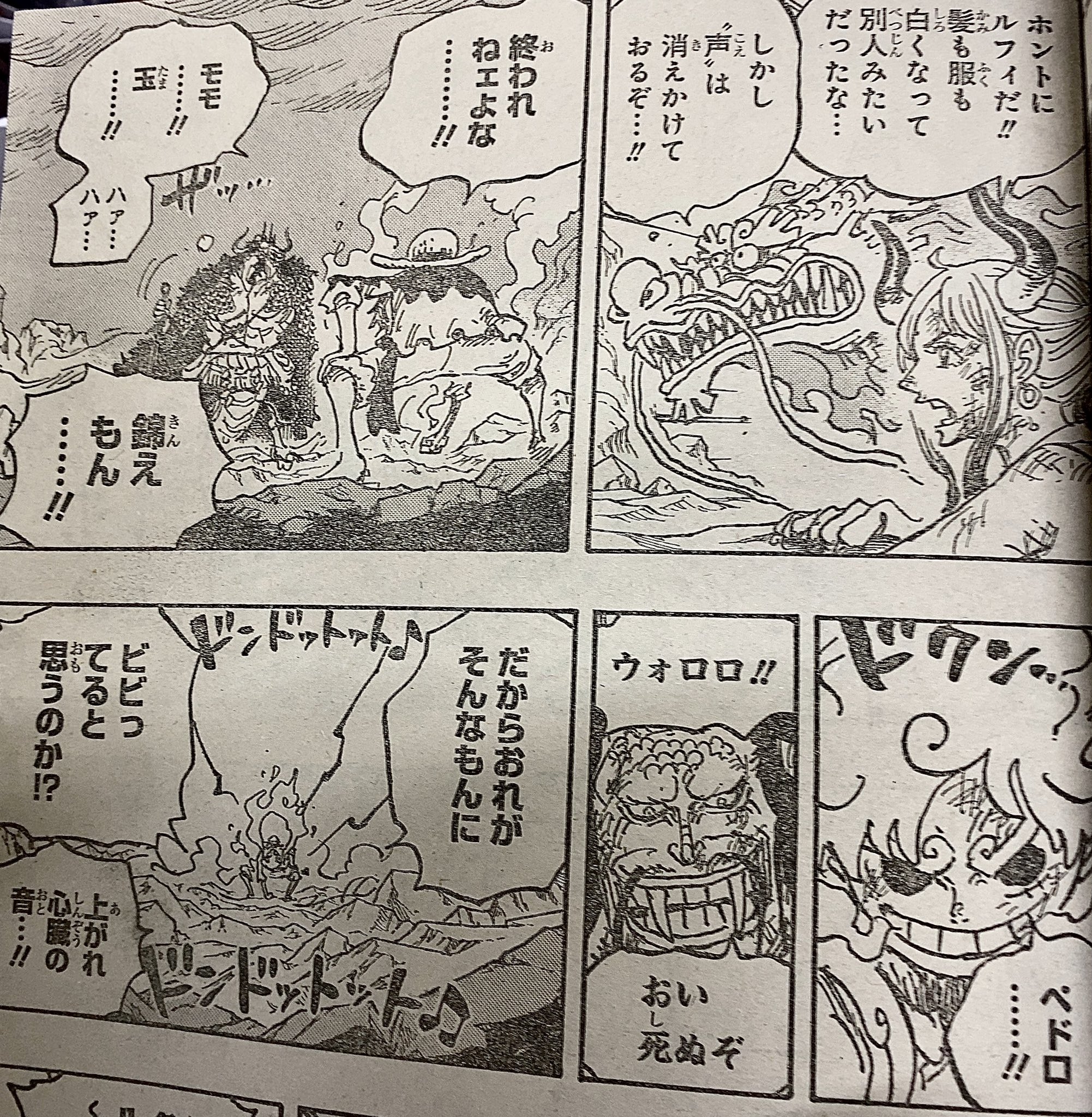 Rey ワンピース1045話 ルフィがモモ 玉 錦えもんだけでなくペドロの名を出したのには痺れた ギア5の絵物語のように姿を変え形を変え他に影響を与える何でもありの自由な戦闘はかつてルフィがレイリーに言った この海で一番自由な奴が海賊王だ を