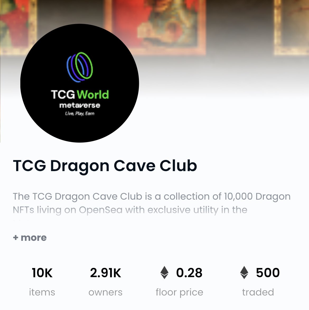 pArtySHIP1202's tweet photo. Congratulations @OfficialTCGCoin for reaching 500ETH in transactions on free minted #TCGDragonCC https://t.co/Y6HW1jGaor