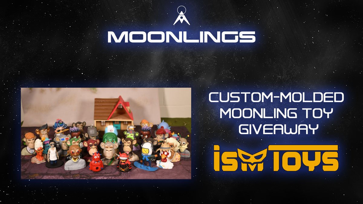 MoonlingsNFT's tweet photo. 🚨 MOONLINGS X @IsmToys 🚨
 
In partnership with ISM, we're raffling to our holders:
 
⭐️ (1) Custom molded toy of their Moonling!
⭐️ (15) WL spots to ISM's new project @GolemZGuard!
 
☑️ Follow @GolemZGuard 
☑️ Like+RT
☑️ Premint link below
 
 https://t.co/Nix55exwdy https://t.co/ONelS2bL7J
