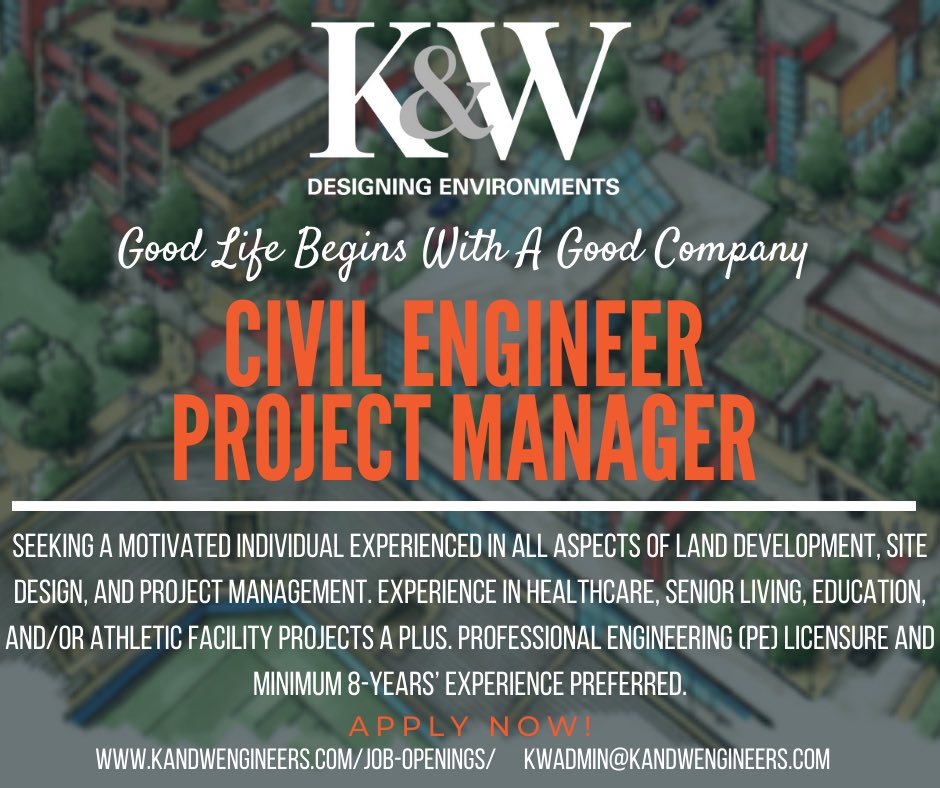 Looking for something different? Check us out, now hiring a Civil Engineer PM to join our us! We offer an excellent benefits package, as well as a fun and energizing atmosphere in a hybrid work environment!
lnkd.in/dC4f8x_H
#kandwengineers #hybridworkforce