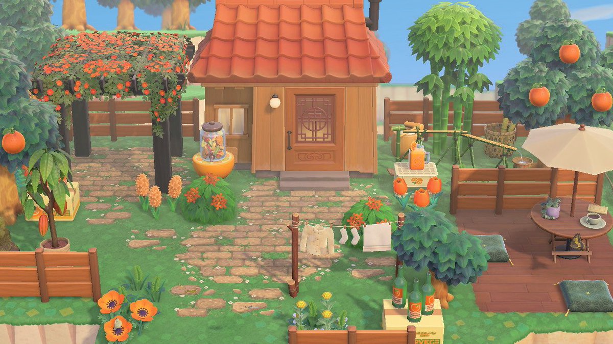ithacacrossing's tweet photo. she dreamed of oranges on a sunday afternoon 🍊🔖 #acnhdesign #happyhomeparadise https://t.co/GG3JxeH0ju