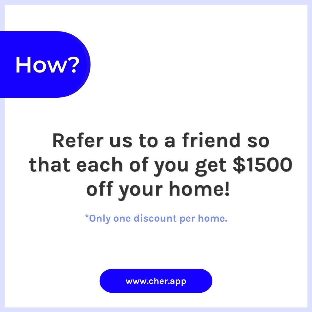 cherahome's tweet photo. 🏡 CHER makes first-time HOMEOWNERSHIP simple. Our staff, partners, and software SAVE you time and an average of $5000! 
🚶 You can now get an additional $1500 discount off your mortgage total if you refer us to a friend! 

Contact us for more info! + (213) 344-2577 

#realestate https://t.co/9d3ItZhmPi