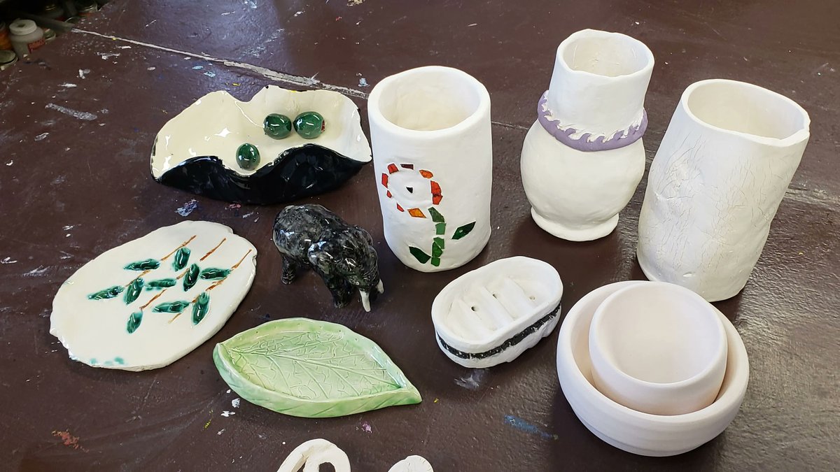 Look 👀 at some of these beautiful #art pieces that were made in our adult #ceramics class this past semester. Want to make your own ceramic pieces? Register for our Spring ceramics class, Tuesday nights, 6pm - 9pm; seats are still available. Link in bio. #FindYourselfAtArtLab