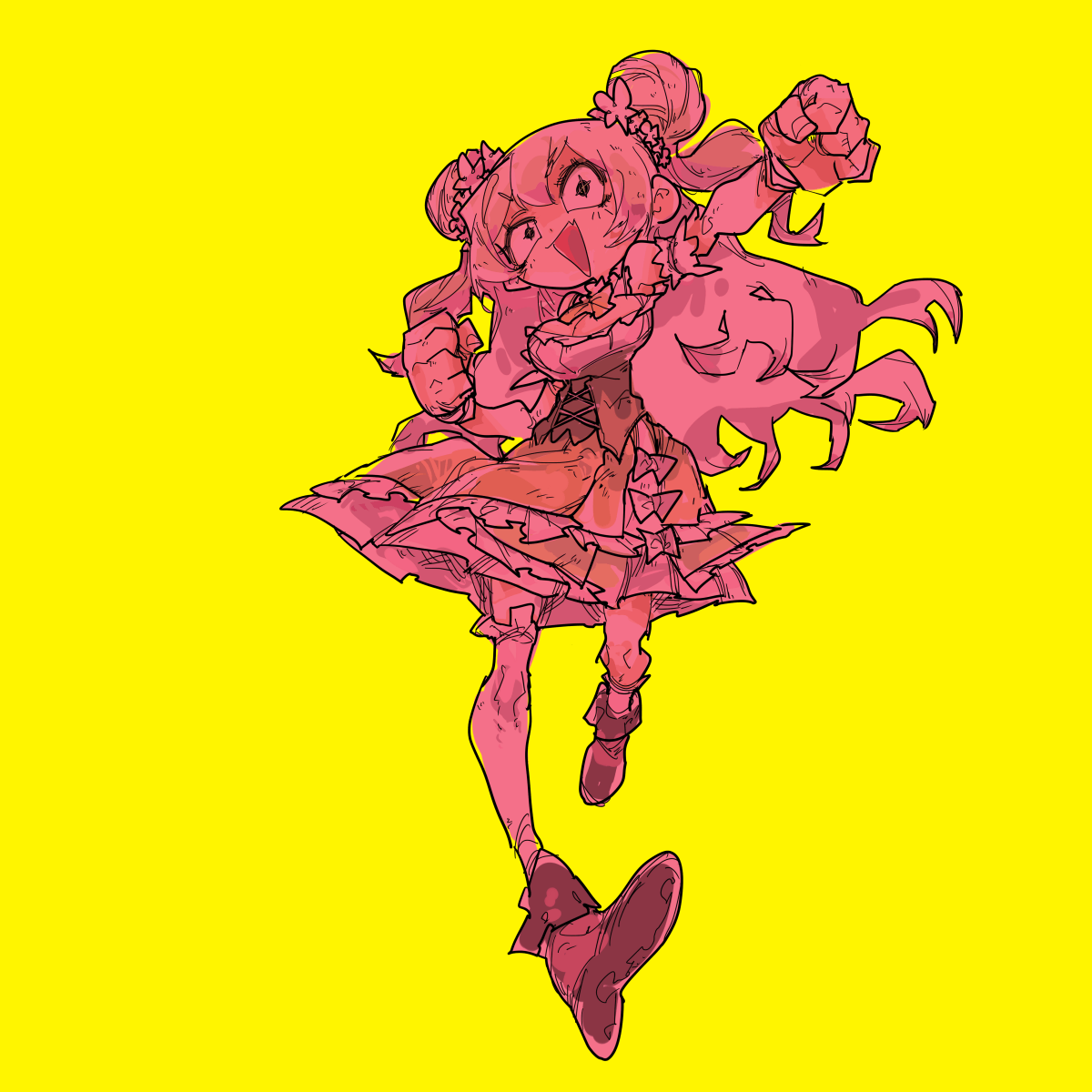 桃鈴ねね 「!! 」|ちぐ齒莖ダサわやかのイラスト