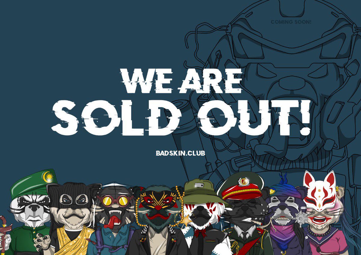 badskinNFT's tweet photo. GM GM GM ☀️ We are sold out 🤍 https://t.co/XJB8aiqaB9