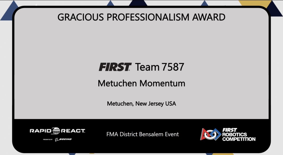 Metuchen Momentum | FRC Team 7587 tweet media