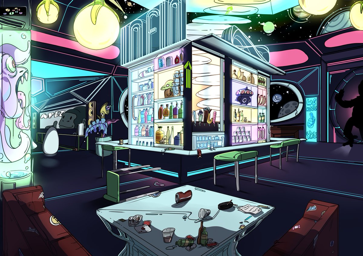 We reached our 100 follower goal, as promised here is a sneak peek of the Apeianz Ship/metaverse, how many #NFTCollection references can you spot? 

#NFTCommunity #NFTs #Metaverse