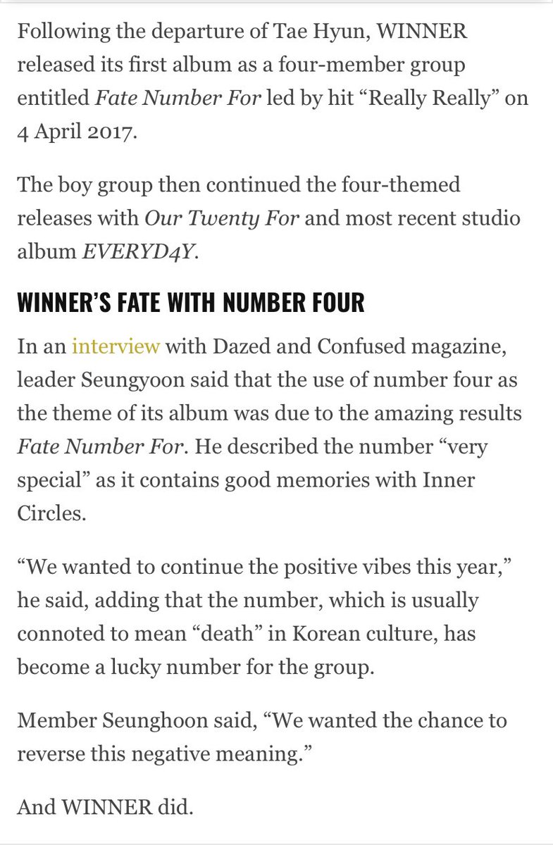 thatglitterhag's tweet photo. Winner’s use of the number four and it’s significance 💙💙💙💙
#fatenumberfour
#everyd4y #reallyreally
#winner
@yg_winnercity @official_yoon_ @official_jinu_ @official_hoony_ @official_mino_ https://t.co/qRTnTDyHIS
