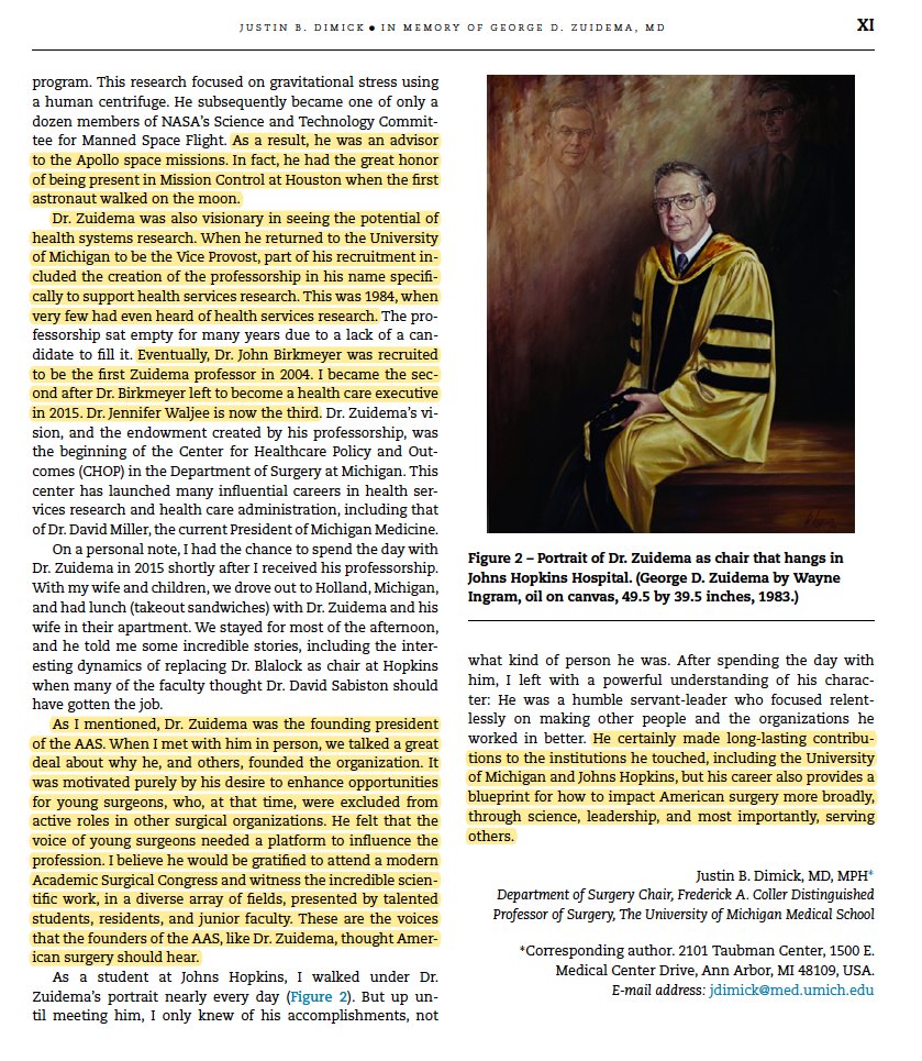 Justin B. Dimick (@jdimick1) on Twitter photo Thanks to <a href="/scottlemaire/">Scott LeMaire</a> and <a href="/JSurgRes/">Journal of Surgical Research</a> for the opportunity to write this personal tribute to George D. Zuidema, the founding president of <a href="/AcademicSurgery/">Assoc4AcademicSurgery</a>.
Why did he and others start <a href="/AcademicSurgery/">Assoc4AcademicSurgery</a>? To give young surgeons a home and a voice to influence our profession. Thanks to <a href="/scottlemaire/">Scott LeMaire</a> and <a href="/JSurgRes/">Journal of Surgical Research</a> for the opportunity to write this personal tribute to George D. Zuidema, the founding president of <a href="/AcademicSurgery/">Assoc4AcademicSurgery</a>.
Why did he and others start <a href="/AcademicSurgery/">Assoc4AcademicSurgery</a>? To give young surgeons a home and a voice to influence our profession.