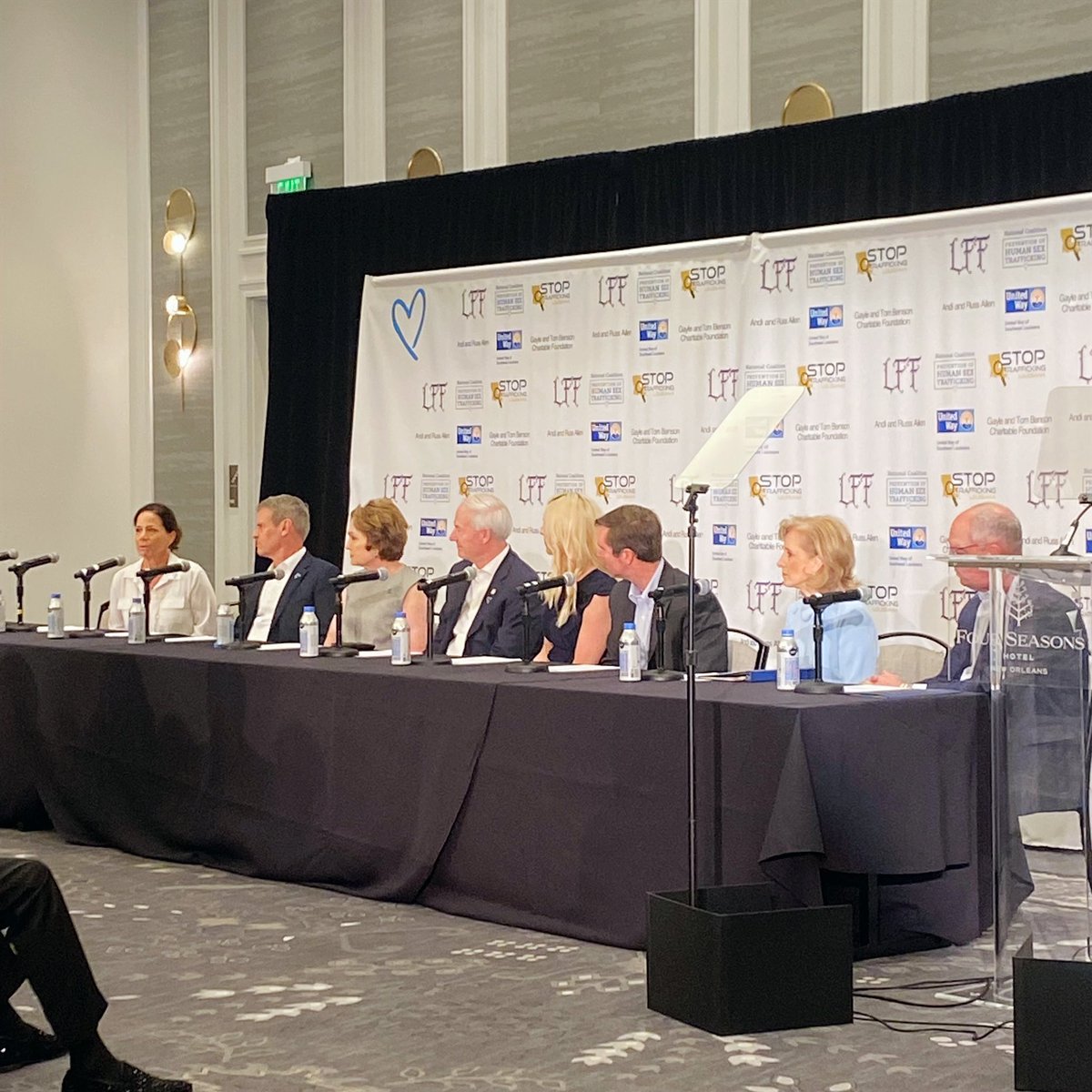 stoptraffla's tweet photo. The largest group of Governors and First Ladies ever convened to stop human sex trafficking are in New Orleans for the Final Four. @cyntoia_brown and other advocates are joining them to discuss finding victims and providing them with resources to restore safety. #lagov https://t.co/YlppBsk0G0