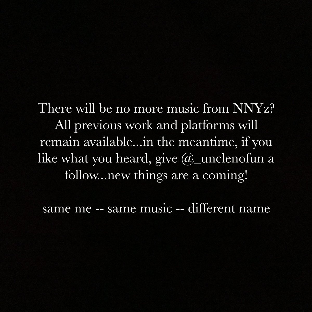 NNYz's tweet photo. New home for new music..and a new name @_unclenofun (picture taken from my new instagram, with the same username - if you are on there give a follow on there too!) https://t.co/CNCUGvYnUC