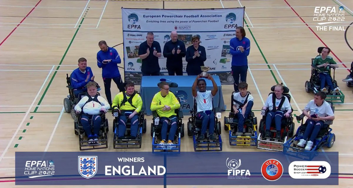 EuropePFA's tweet photo. We’re proud to present our 2022 EPFA Home Nation Champions, England 🏆🏴󠁧󠁢󠁥󠁮󠁧󠁿

A huge thank you to @OfficialFIPFA, @PowerSoccerShop and everyone else that contributed to making this tournament so memorable! 

#EPFAHomeNationsCup2022 https://t.co/feU5bEoxTd