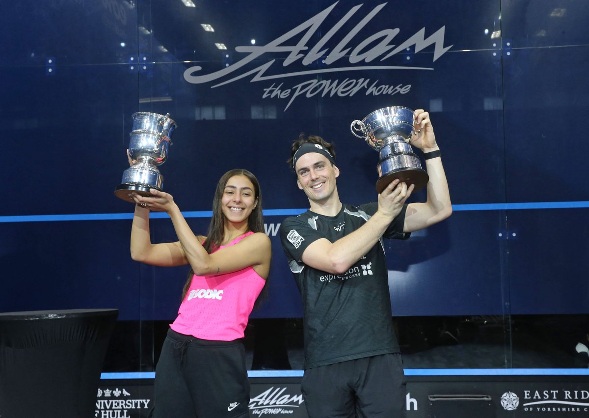 BritOpenSquash's tweet photo. ๐ Finals Roundup ๐
@HaniaaElHammamy & @paulcollsquash are the 2022 British Open champions ๐
Read all about it โฌ๏ธ
https://t.co/wyTEjw1XjU
#BritOpen22 #WhereLegendsAreMade https://t.co/3hl5ygl8n3