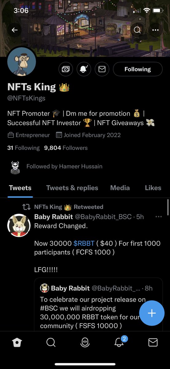 Cryptoloser121's tweet photo. @NFTsKings ✅✅✅
0x8EfD43bAfDA98709D25C032c3772FfB1C9cF3dcE https://t.co/VsOIolAVx1