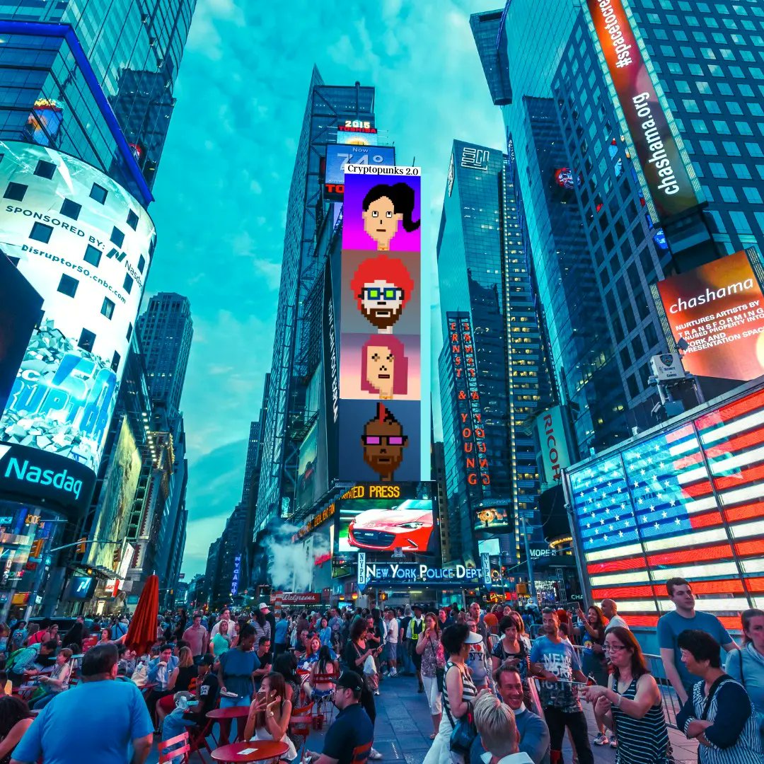 CryptoPunks_2's tweet photo. Cryptopunks 2.0 at New York Times Square

#cryptopunks2 #cp2 #nft #nfts #nftcollectors #nftcommunity #nftgiveaway #nftcollection #cryptopunks #crypto #punks #GIVEAWAY #bestnft #buysoon #nftdrops #nftdrops #NFT #NFTs #bitcoin #openseanft #giveawaycontest
#opensea #NFTGiveaway https://t.co/8B1kHlP80D