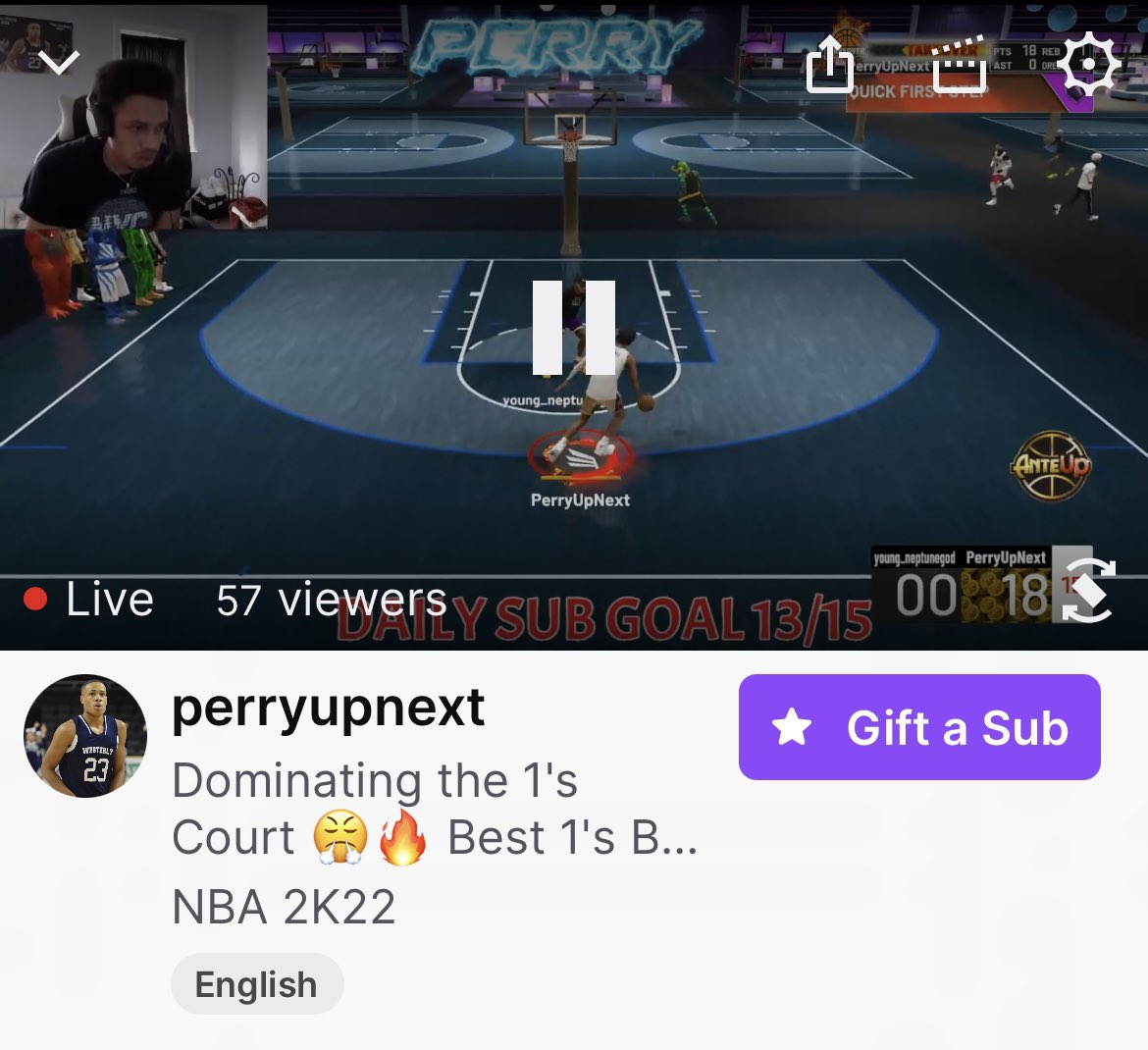 PerryUpNext's tweet image. NO HOST NO RAID! PEAKED AT 57 TODAY!! AND WENT ON A 46 GAME WIN STREAK!! WWWWW SSSSTTRREEAAMM!! MAN O MAN I LOVE THIS MAN!! THE GRIND DONT STOP! APPRECIATE ALL THE LOVE AN SUPPORT!! GOD IS GOOD!❤️❤️🙏🏾🙏🏾#NBA2K22 #perryupnext