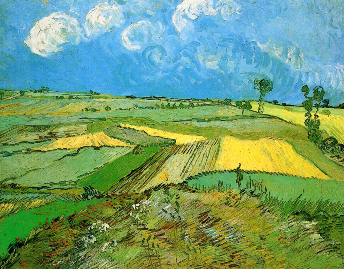 vangoghartist's tweet photo. Wheat Fields at Auvers Under Clouded Sky, 1890 #vangogh #vincentvangogh https://t.co/h9D1F4yxp7