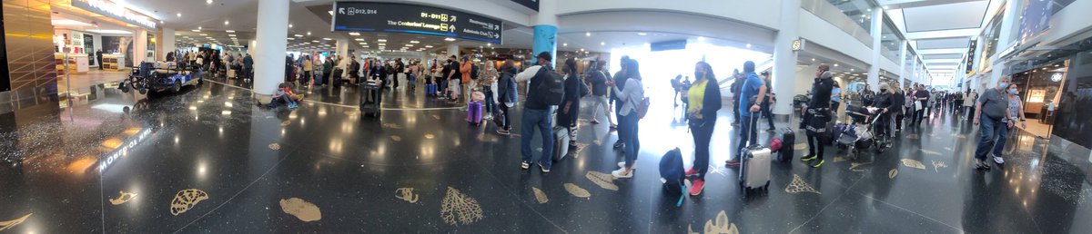 SNSAMD's tweet photo. @AmericanAir @Clint_Black More than 120 people on standby list to NYC, been here since 5 am, no help from Customer service but to wait... Not even compensation for the multiple delays, 2 of the flights missing flight attendants... Unbelievable https://t.co/nfjytRYbhZ