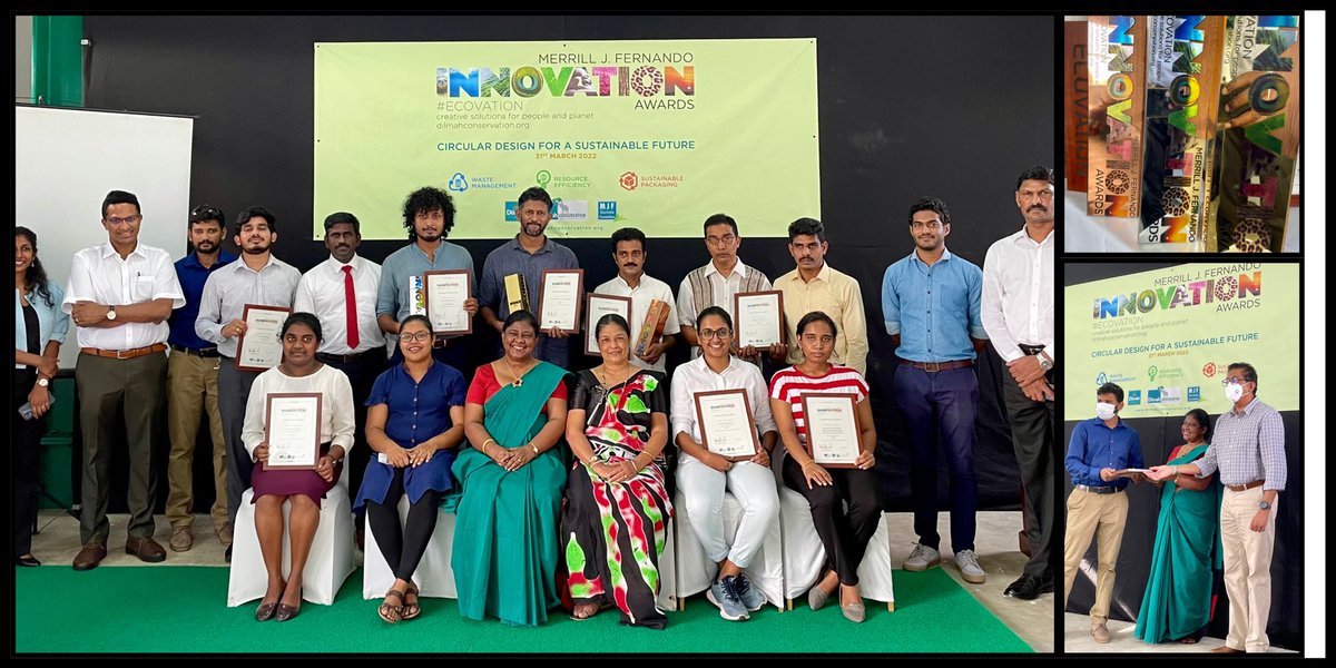 TheDilmahFamily's tweet photo. At the #Ecovation Awards on Thursday we honoured the 10 best Sri Lankan #sustainability #innovations from 64 excellent submissions. Thank you entrepreneurs &amp; judges. #SriLanka. More here https://t.co/6hKacWIt9Q. @Dilmah #ethicalbusiness https://t.co/Y2QOqUFnfc
