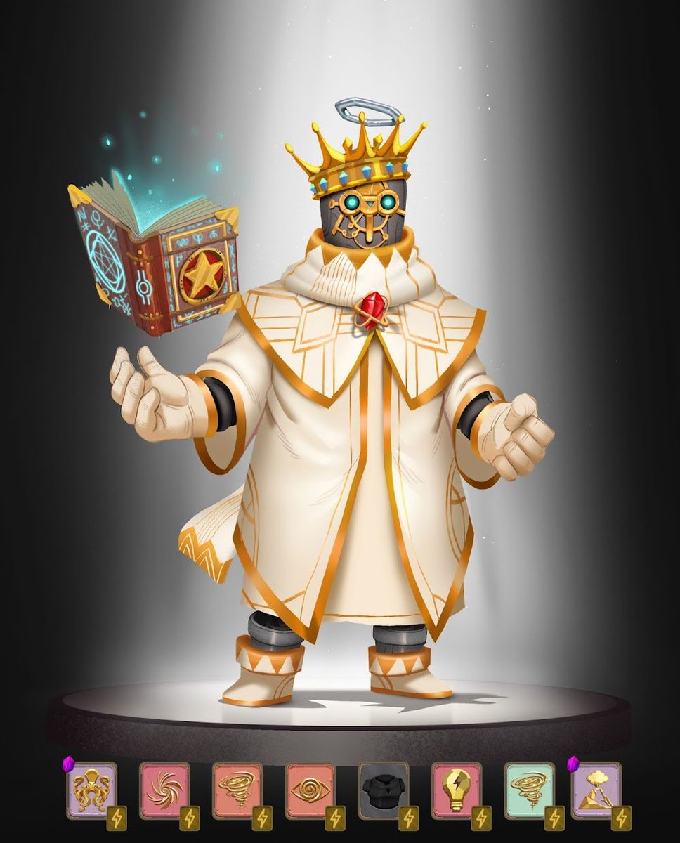 All hail the Wizard King. The closest thing I've done to a raid party in NFTs to date. 

rainbow.me/wizardking.eth

All because of <a href="/aloothero/">brother loothero</a>, bringing together random strangers on the internet to create this being. And <a href="/dhof/">dom hofmann</a> for Loot, which opened up this whole new world.