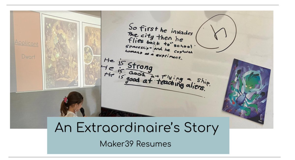 Kidtrepreneurs discover the knowledge, skills, and dispositions needed to tell their own "resume" story. Used <a href="/extraordinaires/">Extraordinaires Game</a>  cards and @thrively assessments to build language and unlock "human potential." Next up: #Maker39 Job Fair. <a href="/Design39Campus/">Design39Campus</a> <a href="/PowayUnified/">Poway Unified</a> #d39c