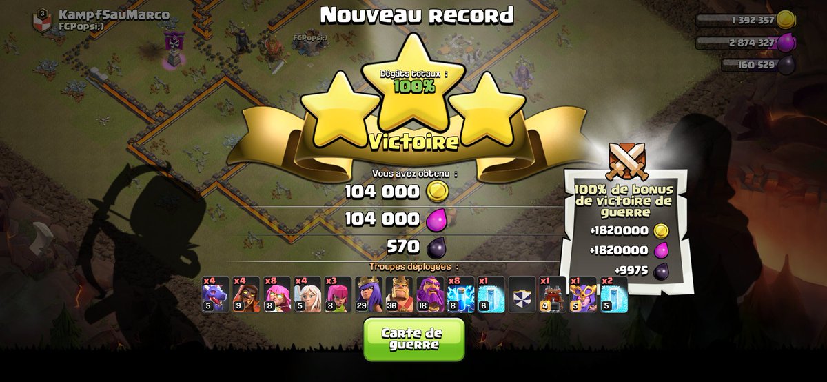 Scoopex_BW's tweet photo. Encore un perfect sur @ClashofClansFce https://t.co/5qEvZSn0VH