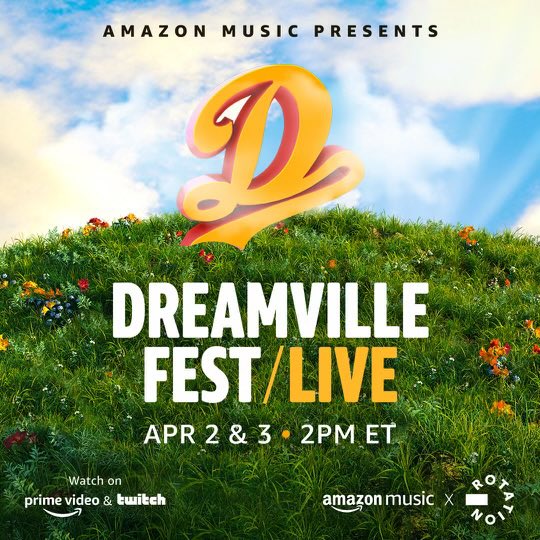 Dreamville's tweet photo. We’re live again today from 2PM til’ 10:45PM on Prime video and Twitch! @amazonmusic #DreamvilleFest2022 https://t.co/fPR4qTAyH8 https://t.co/0U2caeJF1N